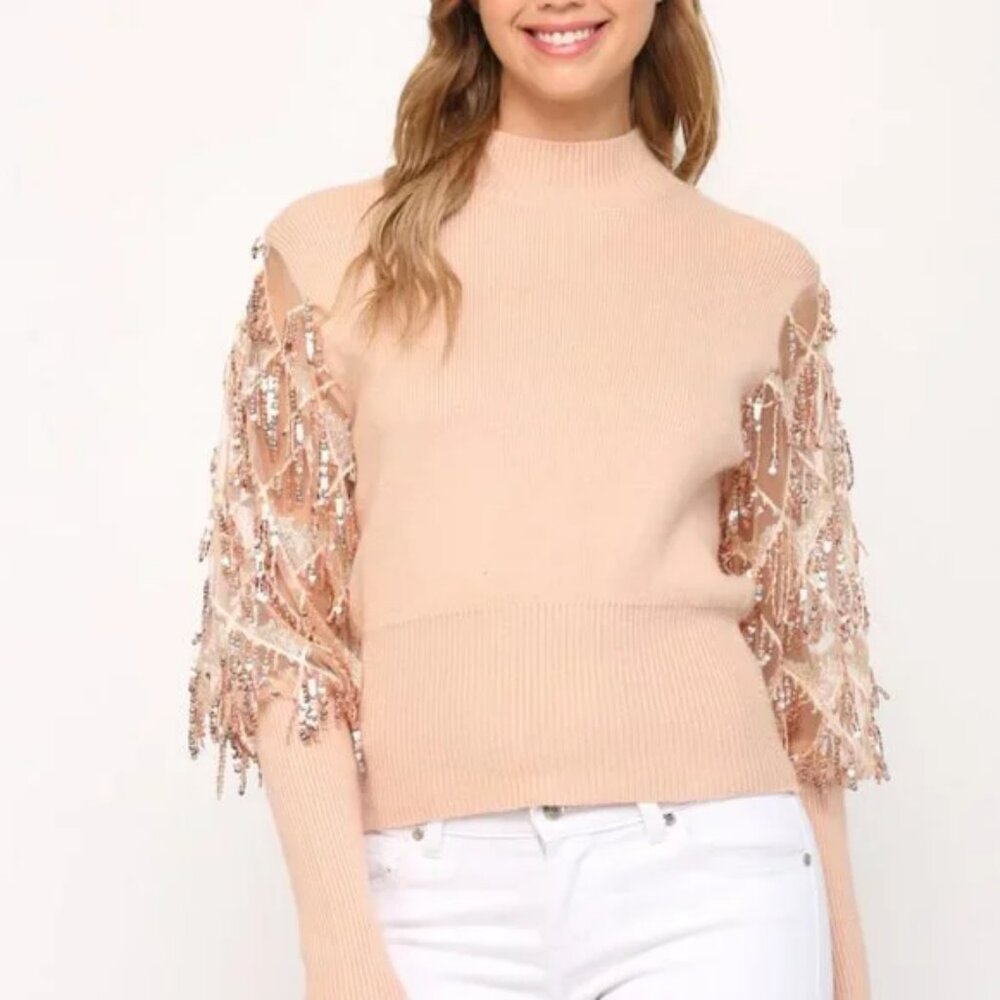 Blush Sequin Sweater